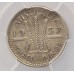AUSTRALIA 1957 . THREEPENCE . ERROR . BROCKAGE . PCGS AU55